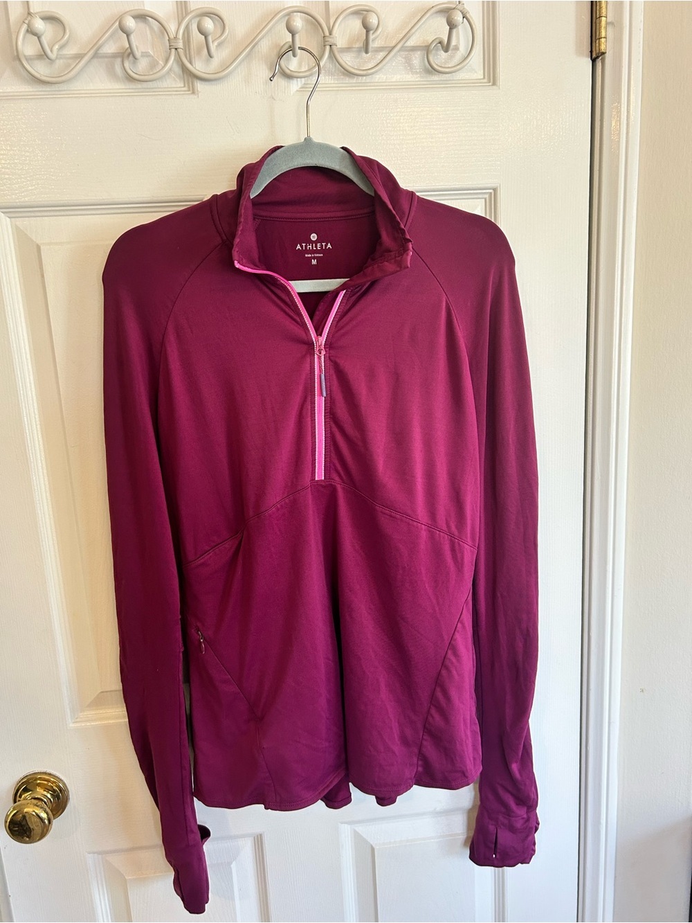 Athleta Magenta Half-Zip Pullover